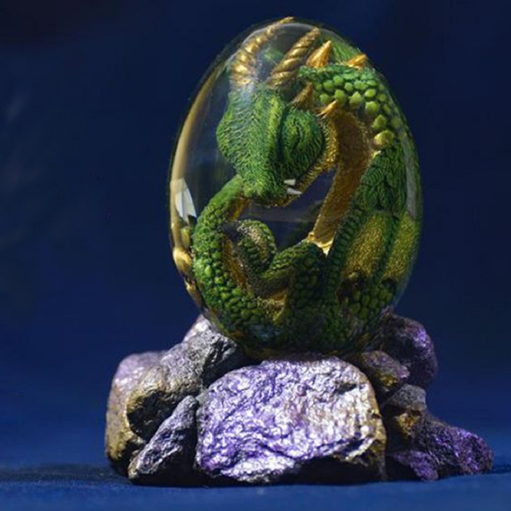 Resin Art Table Top - Lava dragão ovo estátua com base