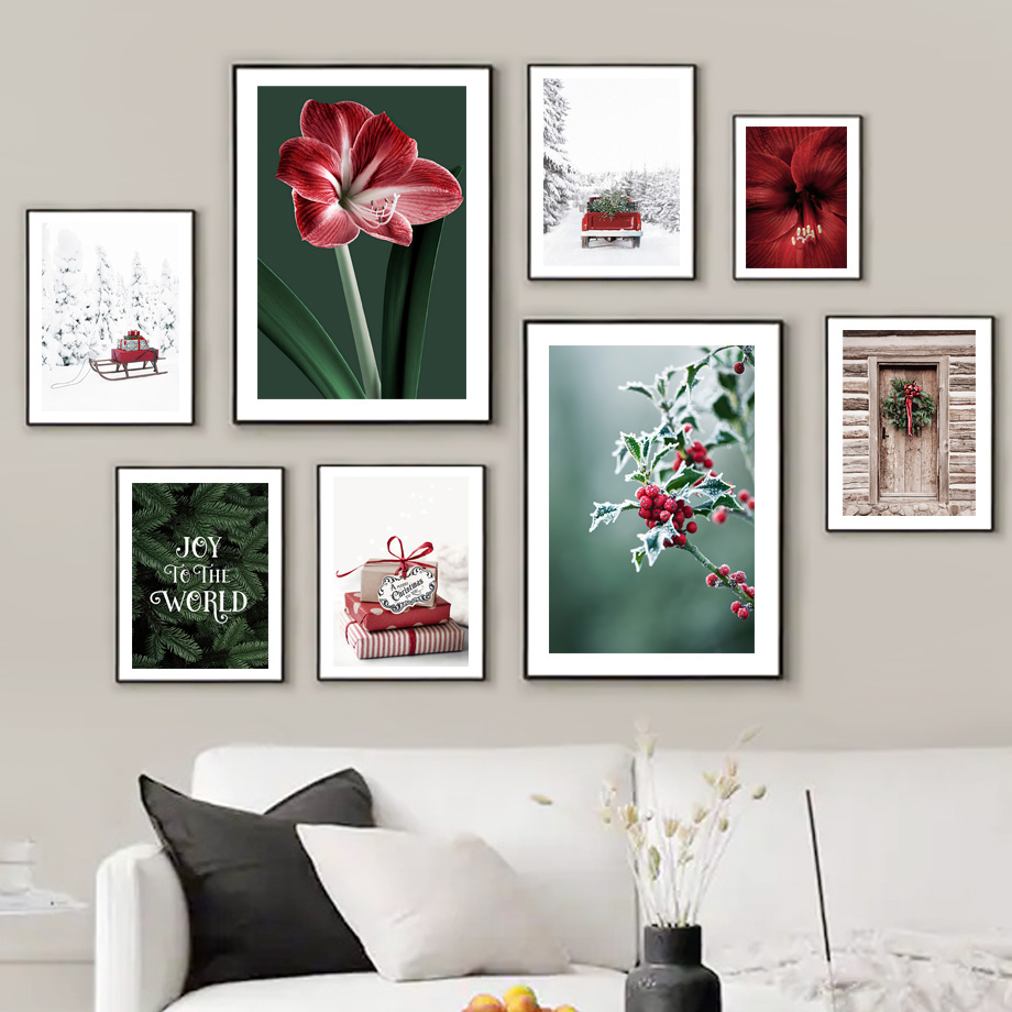 Resin Art Images - Pôster de Natal com Trenó, Cravo-de-defunto