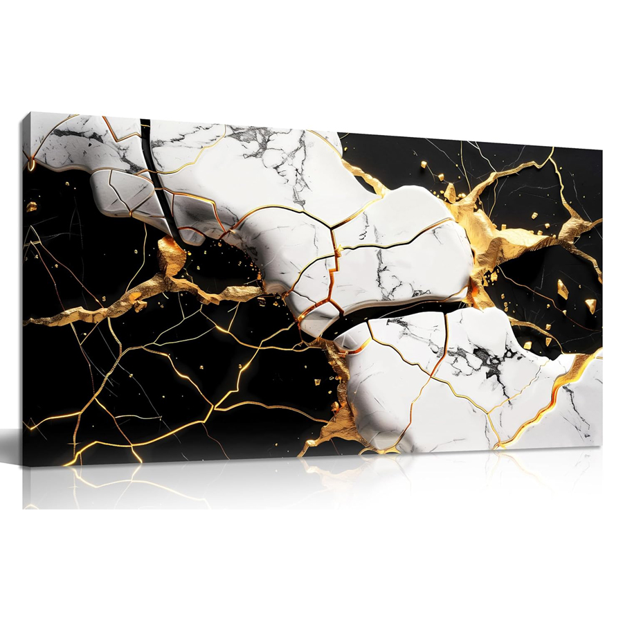 Resin Art Images - Preto textura de ouro imagem abstrata