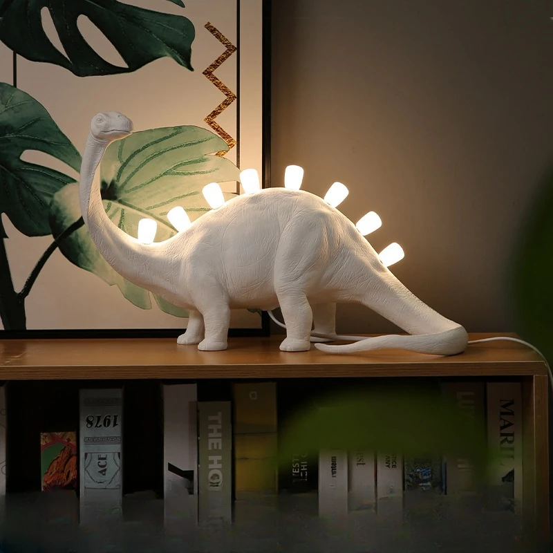 Resin Art Table - Nordic dinossauro resina led candeeiro de