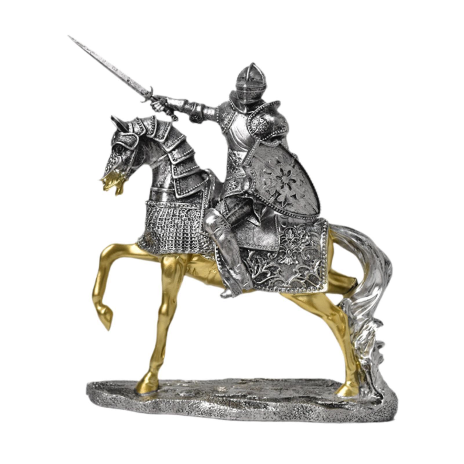 Estátua de cavalo de cavaleiro - Resin Art Table Top avaliação e preço