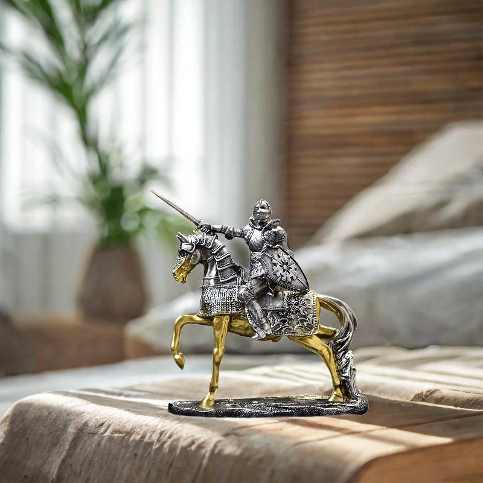 Estátua de cavalo de cavaleiro - Resin Art Table Top avaliação e preço