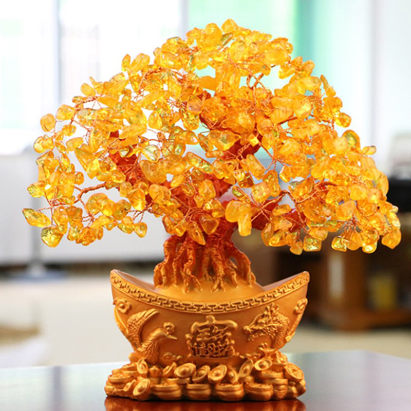 Árvore De Dinheiro Da Sorte Ch - Resin Art Table Top avaliação e preço