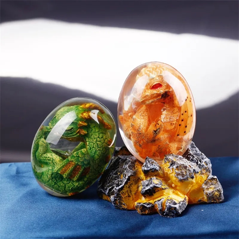 Lava dragão ovo estátua com ba - Resin Art Table Top avaliação e preço