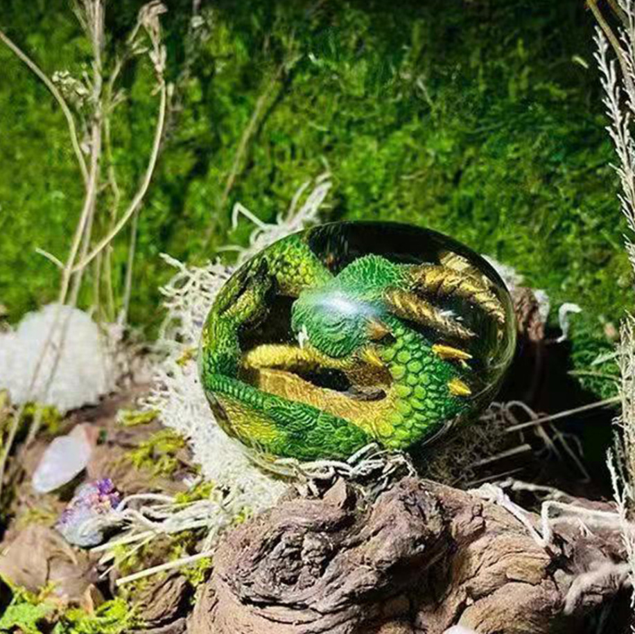 Lava dragão ovo estátua com ba - Resin Art Table Top avaliação e preço