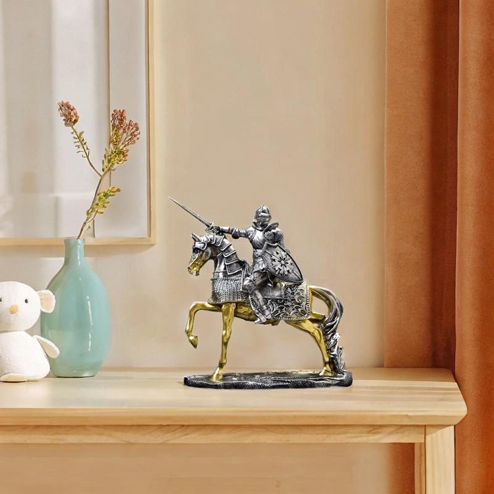 Cavaleiro cavalo estátua retro - Resin Art Table Top avaliação e preço